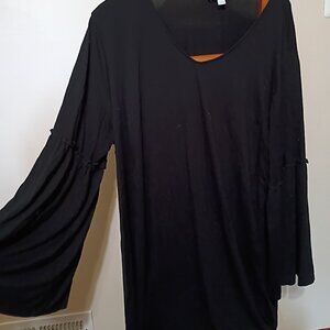 Bell Sleeve Black Dress